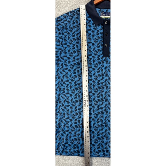 Jack Nicklaus Golf Polo Men L Blue Pattern StayDri Performance Shirt Lightweight - Picture 7 of 7